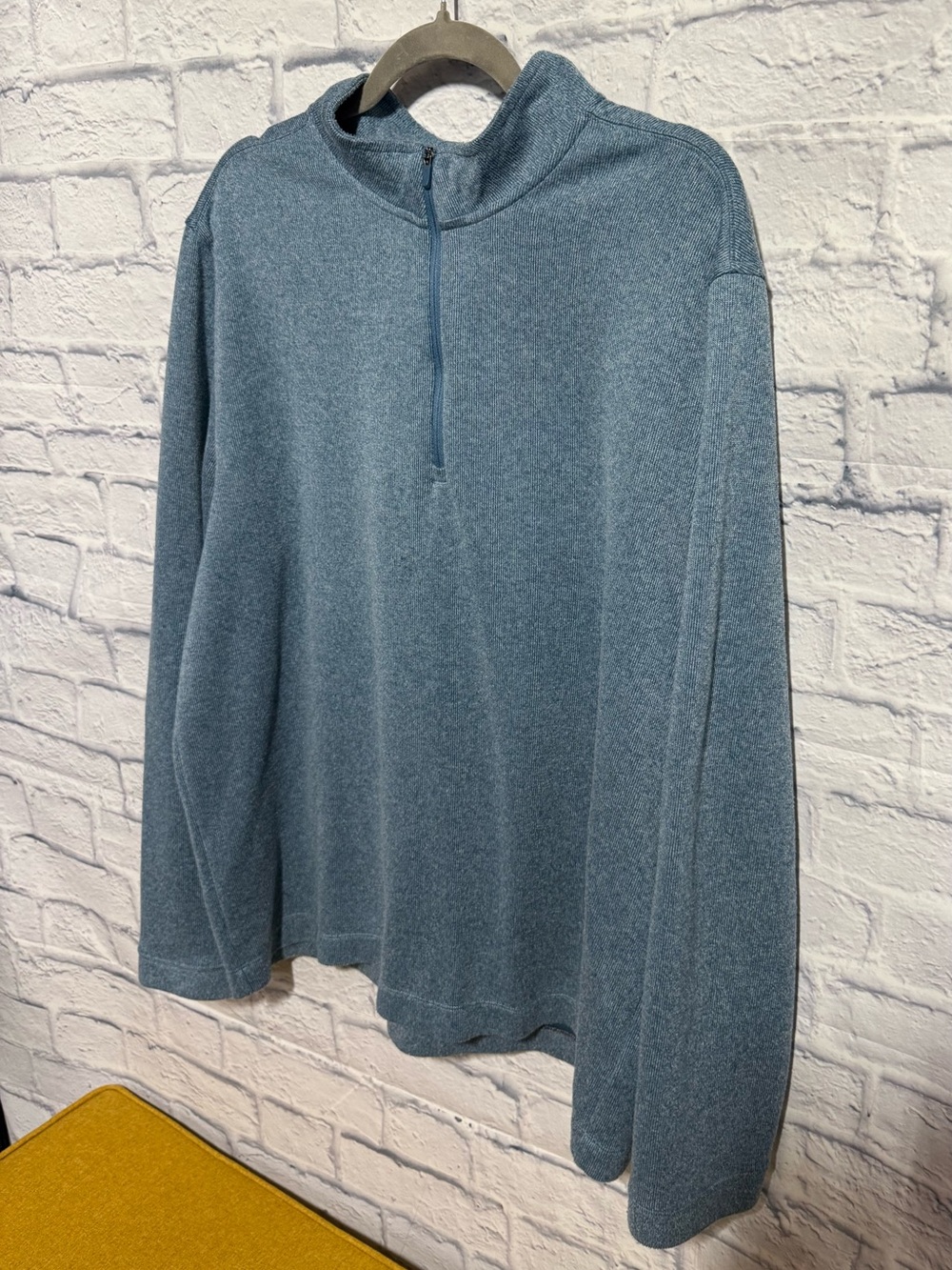 Men's Rhone Commuter Blue Quarter-Zip Knit Sweater, Size XXL - Picture 2 of 12